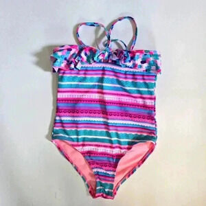 Limited too one piece stripped bathing suite sz 6 for girls